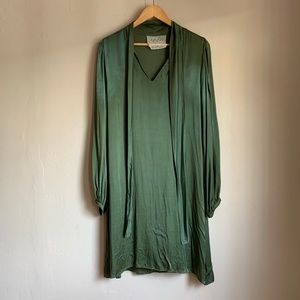 Awaveawake Cypress Green Necktie Mini Dress